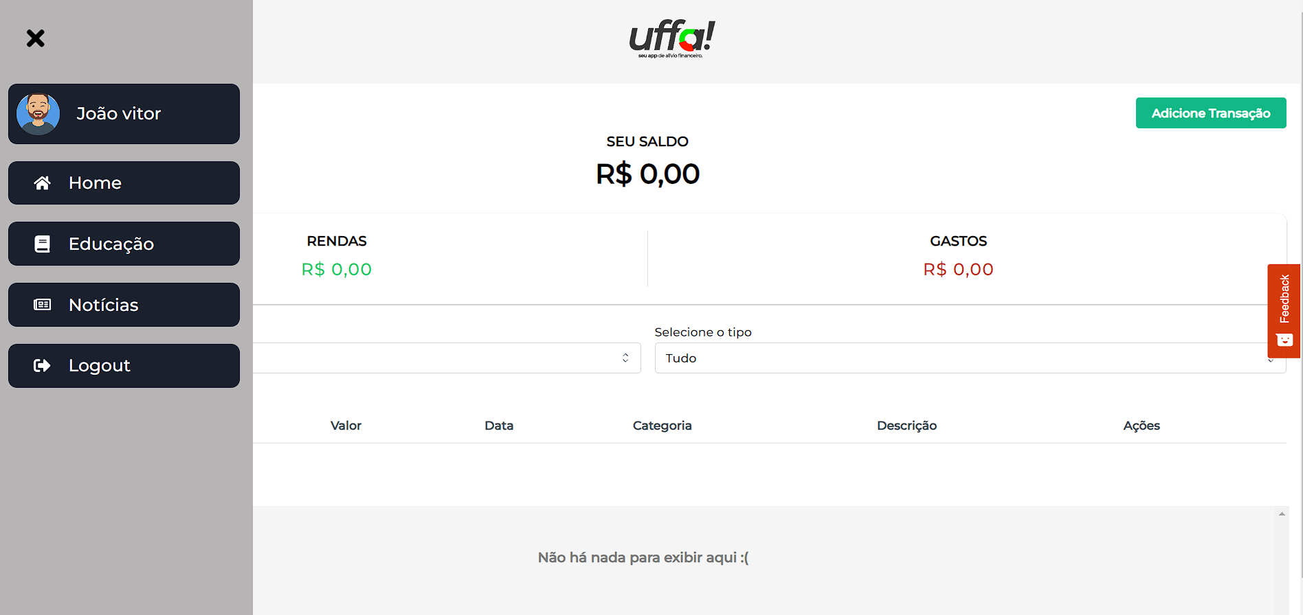 Uffa! Seu app de alívio financeiro